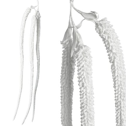 Zimowa gałązka świąteczna 10 x 70 cm biały