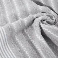 DESIGN 91 Ręcznik LEO klasyczny z bordiurą w pasy - 50 x 90 cm - srebrny 4
