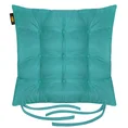 ADORE dwustronna welurowa poduszka siedziskowa na krzesło z dziewięcioma pikowaniami, gramatura 195 g/m2 - 40x40x6 cm - turkusowy 2