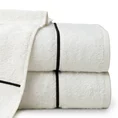 Klasyczny ręcznik BAMBO z dodatkiem włókien bambusowych z paskiem - 50 x 90 cm - kremowy 1