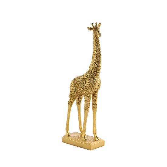 Żyrafa figurka dekoracyjna złota - 13 x 7 x 36 cm - złoty