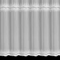 Tkanina firanowa  aden z poziomym haftem z mereżką - 280 cm - biały 3