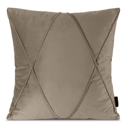 EUROFIRANY PREMIUM poszewka NALA 1 z tkaniny welwetowej z ozdobnym geometrycznym przeszywanym wzorem 45 x 45 cm beżowy