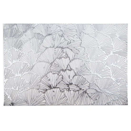 Podkładka BETTY z ażurowym wzorem liści miłorzębu - 30 x 45 cm - srebrny