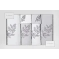 Komplet ręczników z haftowanymi gałązkami w kartonowym opakowaniu - 53 x 37 x 11 cm - biały 1