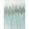 Obraz ABSTRACT  ręcznie malowany na płótnie, z drobnymi srebrnymi kamykami i brokatem - 60 x 80 cm - jasnoniebieski 1