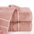 EUROFIRANY PREMIUM Ręcznik MILA  z włókien bambusowych z  bordiurą tkaną w ozdobne pasy 3D - 70 x 140 cm - różowy 1