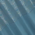 Zasłona DAFNE z gładkiej matowej tkaniny z ozdobnym pasem z geometrycznym złotym nadrukiem w górnej części - 140 x 240 cm - niebieski 5