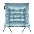 Dwustronna welwetowa poduszka siedziskowa na krzesło z szesnastoma pikowaniami, gramatura 260 g/m2 - 40 x 40 x 6 cm - niebieski 2