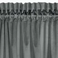 Zasłona CHARLOTTE 1 z miękkiego i miłego w dotyku welwetu z czterema falbanami,  gramatura 260 g/m2 - 140 x 250 cm - stalowy 10