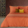 TERRA COLLECTION Komplet pościeli MOROCCO 2 z bawełny z ozdobną kantą i lamówką na poduszkach - 160 x 200 cm - ciemnopomarańczowy 1