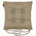 ADORE dwustronna welurowa poduszka siedziskowa na krzesło z czterema pikowaniami, gramatura 195 g/m2 - 40 x 40 x 8 cm - ciemnobeżowy 2