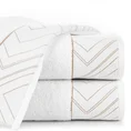 LIMITED COLLECTION ręcznik BLANCA 9 z miękkiej bawełny z żakardową bordiurą z motywem geometrycznym MAGIA BIELI - 70 x 140 cm - biały 1