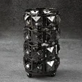 Świecznik HANA 3 z metalu szkła i kryształków w stylu glamour - ∅ 10 x 16 cm - czarny 1