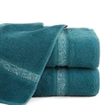 Ręcznik ALTEA z bordiurą z melanżowym pasem w stylu eko - 70 x 140 cm - turkusowy 1