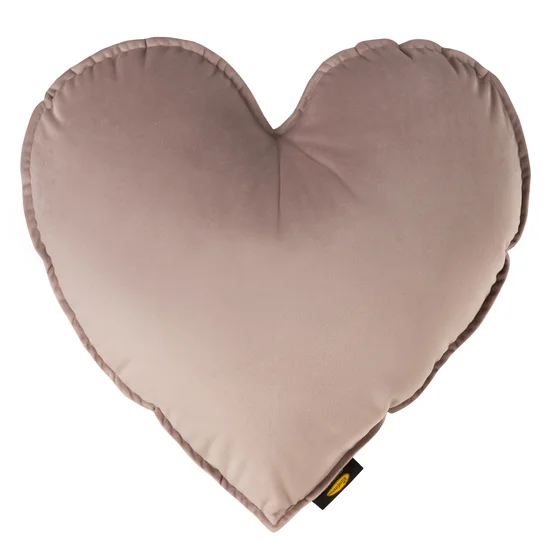 Poduszka z wypełnieniem w kształcie serca z miękkiego welwetu - 45 x 45 cm - pudrowy róż