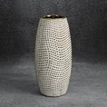 Wazon ceramiczny VERDA  z drobnym wytłaczanym wzorem - ∅ 11 x 25 cm - biały 1