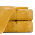 REINA LINE Ręcznik z bawełny zdobiony wzorem w zygzaki z gładką bordiurą - 50 x 90 cm - musztardowy 1