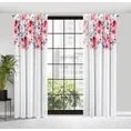 Dekoracja okienna EDEN z lekkiej etaminy z motywem malowanych pędzlem róż - 140 x 270 cm - biały 2