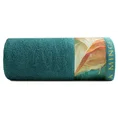 EVA MINGE Ręcznik AMIRA z puszystej bawełny z bordiurą zdobioną designerskim nadrukiem - 50 x 90 cm - turkusowy 3