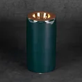 Świecznik ceramiczny AMORA 2 o lśniącej powierzchni ze złotym detalem - ∅ 8 x 15 cm - zielony 1