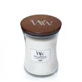 WOOD WICK - świeca średnia z drewnianym knotem - Linen - ∅ 10 x 12 cm - biały 1
