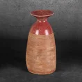 Dwukolorowy wazon ELDA z glinki ceramicznej - 17 x 16 x 31 cm - czerwony 1