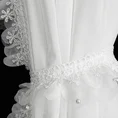Komplet firan ELENA zdobiona aplikacją z gipiurą zdobioną perełkami - 140 x 270 cm - biały 13