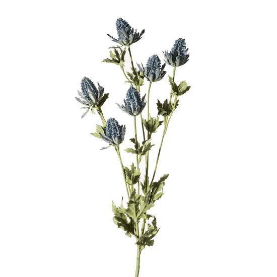 OSET POLNY kwiat sztuczny dekoracyjny z tkaniny - dł. 84 cm dł. kwiat 5 cm - niebieski