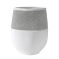 Wazon ceramiczny w nowoczesnym stylu zdobiony aplikacją z drobnych kryształków - 21 x 8 x 28 cm - biały 1