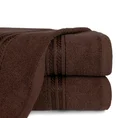Ręcznik z bordiurą podkreśloną błyszczącą nicią - 70 x 140 cm - brązowy 1