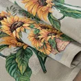 Obrus gobelinowy z wzorem kwiatów słonecznika - 100 x 100 cm - naturalny 4