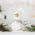 Figurka świąteczna SKRZAT w zimowym stroju z miękkich tkanin - 35 x 9 x 8 cm - biały 1