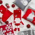 Poszewka świąteczna z aplikacją z trójwymiarowym Mikołajem - 40 x 40 cm - czerwony 3