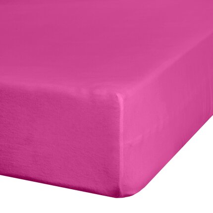 ELLA LINE Prześcieradło ADELA z gładkiej bawełny jersey z gumką 220 x 200 x 30 cm amarantowy