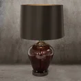 Lampa stołowa ALMA na szklanej podstawie z  abażurem z połyskującej tkaniny - ∅ 33 x 59 cm - bordowy 2