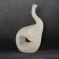 Słoń figurka ceramiczna RISO z efektem rosy - 13 x 8 x 22 cm - kremowy 1