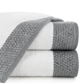 Ręcznik LUGO z włókien bambusowych i bawełny z melanżową bordiurą w stylu eko - 70 x 140 cm - biały 1