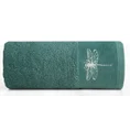 Ręcznik z błyszczącym haftem w kształcie ważki na szenilowej bordiurze - 50 x 90 cm - turkusowy 3