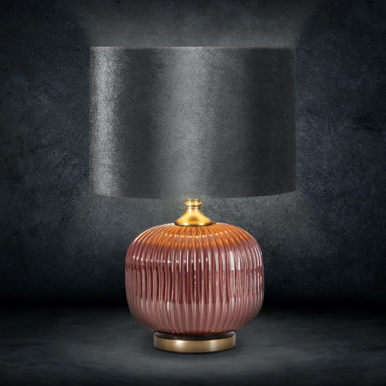 Lampa dekoracyjna  MARITA z welwetowym abażurem - ∅ 33 x 50 cm - stalowy