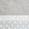 Ręcznik z naszywaną bordiurą i koronką - 70 x 140 cm - srebrny 2