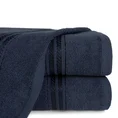 Ręcznik z żakardową błyszczącą bordiurą - 50 x 90 cm - granatowy 1