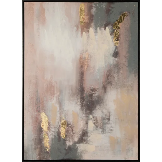 Obraz ILLUSION 1 abstrakcyjny ręcznie malowany na płótnie w czarnej ramce - 60 x 80 cm - szary