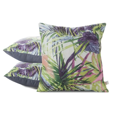 DESIGN 91 Poszewka ROMMY z mikrofibry z nadrukiem egzotycznych liści DESIGN 91 Poszewka ROMMY z mikrofibry z nadrukiem egzotycznych liści - 40 x 40 cm