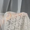 Tkanina firanowa zwiewana i delikatna matowa mikrosiateczka zdobiona beżowym haftem ze srebrną nicią - 280 cm - biały 2