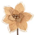 Świąteczny kwiat dekoracyjny z welwetu - 16 cm - złoty 2