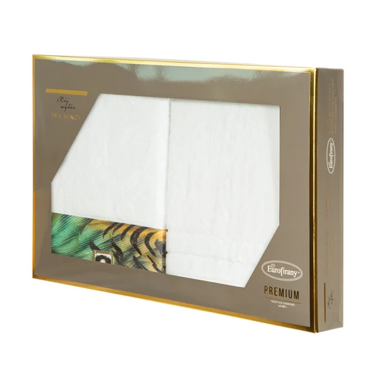 EWA MINGE Komplet ręczników COLLIN w eleganckim opakowaniu, idealne na prezent! - 2 szt. 70 x 140 cm - biały
