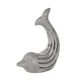 Delfin - ceramiczna figurka dekoracyjna - 14 x 6 x 17 cm - srebrny 2