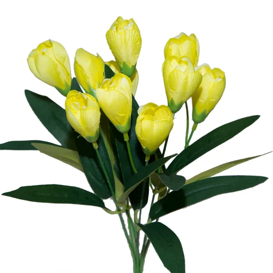 KROKUSY bukiet, kwiat sztuczny dekoracyjny - 35 cm - żółty