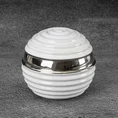 Kula ceramiczna ZELDA o prążkowanej fakturze - ∅ 10 x 10 cm - biały 1